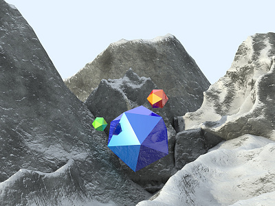 Polygons Invade c4d chill cinema 4d cool landscape mountains polygons