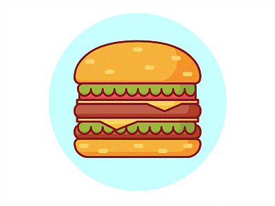 Burgerino burger digital illustration flat food illustration junkfood minimalistic simple vector