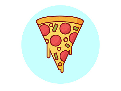 Pepperoni digital illustration flat food illustration junkfood minimalistic pepperoni pizza simple vector