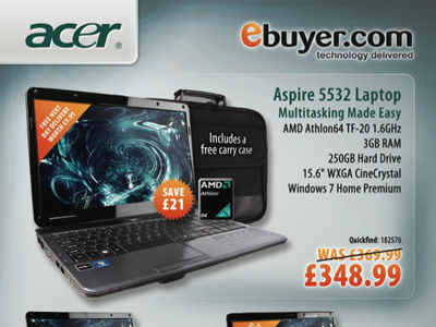 Acer flyer for Ebuyer.com