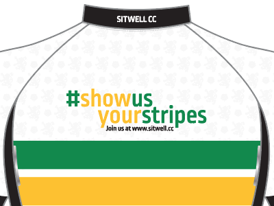 Sitwell CC Jersey - Back black cycling green jersey tag white yellow