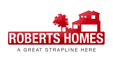 Potential logo for client: Roberts Homes house illustration logo red tree
