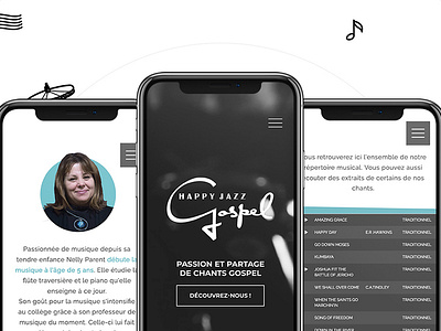 Happy Jazz Gospel - Conception de site web gospel happy jazz gospel jazz music smartphone ui design web webdesign