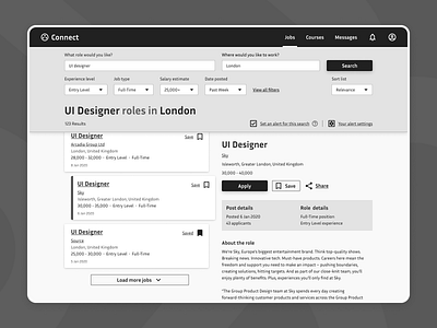 Job Listings Web App accessibility concept contrast design desktop figma greyscale ui