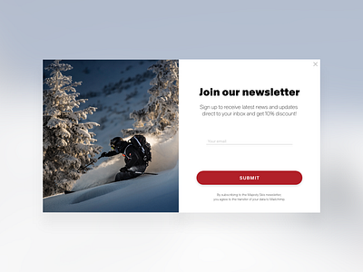 Majesty Skis - newsletter modal