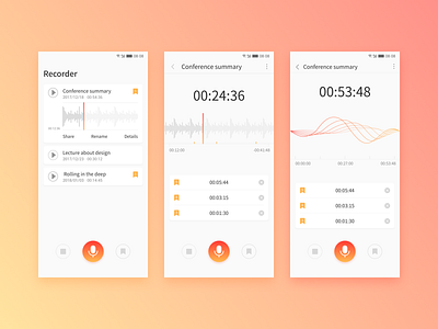 Recorder Design -02 interface design recorder user experience