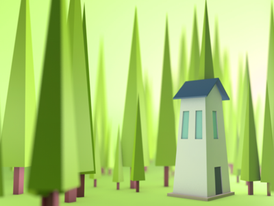 forest house c4d forests house tree woodhouse