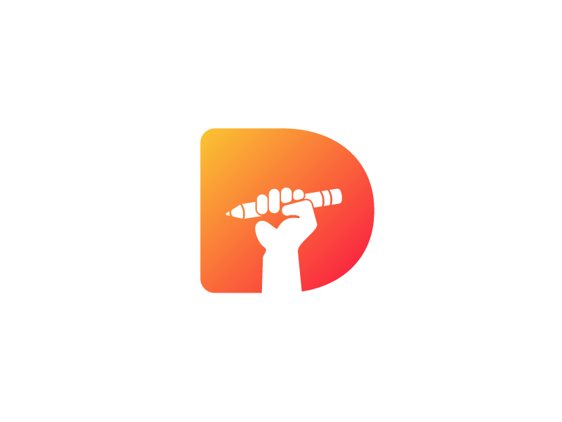 Logo Challenge | Daily Logo Challenge negative space fist hand pencil logotype logomark logo flat dailylogo dailylogochallenge letter
