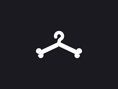 Logo Challenge | Hip Clothing Brand bone dailylogochallenge flat hanger illustration logo logotype minimalism skeleton