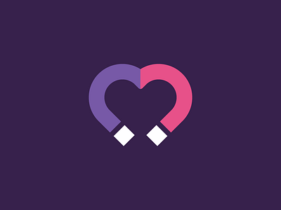 Logo Challenge | Dating App dailylogochallenge date flat heart illustration logo logotype love magnet