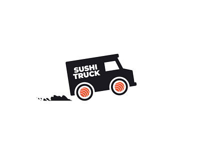 Logo Challenge | Food Truck dailylogo dailylogochallenge dust flat food truck illustration logo logotype sushi wheels