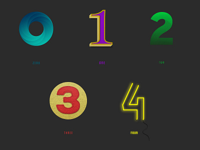 Custom Type / 0 - 4 custom type illustrator numbers photoshop type design typography vector graphics