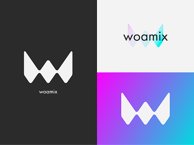 Woamix Branding ac graphics branding gradient logo monogram music music streaming