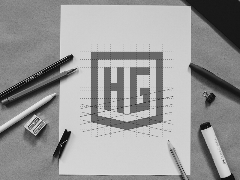 HG Monogram - Process typography type ac graphics mockup logo process process monogram