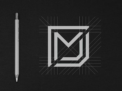 MJ Monogram / Process ac graphics design logo process mockup monogram procees type typography c4d