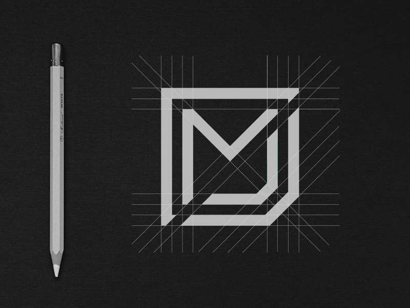 MJ Monogram / Process typography c4d type design mockup logo process procees monogram ac graphics