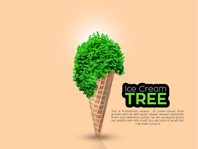 Tree Ice Cream creative poster landing page ui