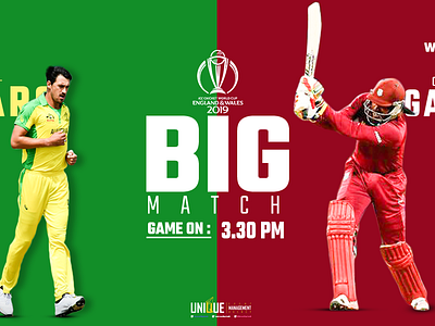 Australia vs West Indies animation branding creative poster design