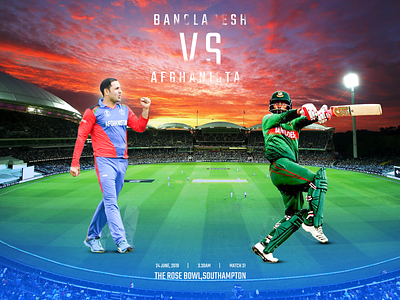 Ban Vs Afg creative poster landing page