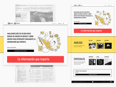 El Medio de Medios branding clean colorful data homepage landingpage mexican news news app news articles newspaper ui webdesign website