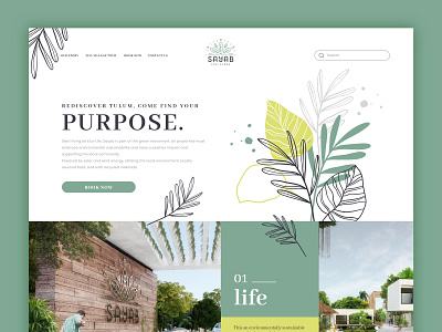 Eco Village Landing Page abovethefold branding eco ecology graphicdesign green homepage illustration illustrator landingpage minimal nature ui vector webdesign website