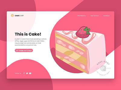 Let them eat Cake bakery logo cake shop graphicdesign home homepage icons landingpage logo pink vector webdesign website concept website design