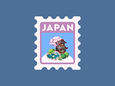 japan poststamp digital illustration graphicdesign icon icon design illustration illustrator japan vector vector illustration