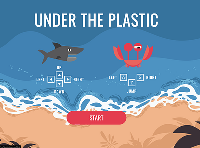 Under the plastic animation animations canvas game game art game design javascript ocean pollution sharks sprite vector webdesign website