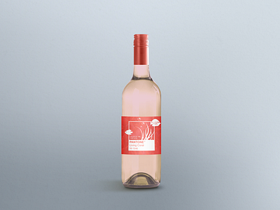 Living Coral Pink Wine Bottle