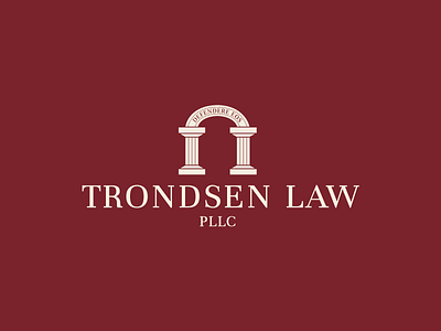 Trondsen Law Logo architecture branding illustration logo roman typography vector