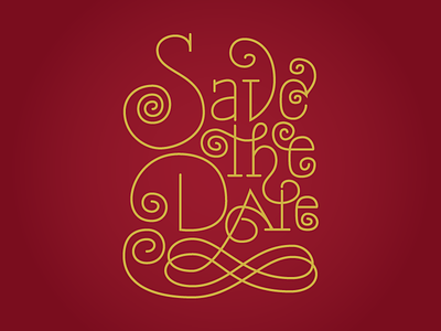Save The Date - Art Nouveau art nouveau hand lettering illustration lettering save the date save the dates typography vector wedding invite