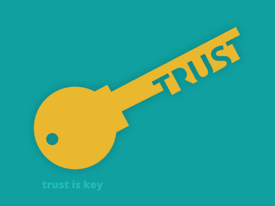 Trust is Key gold illustration key key art metaphor pun teal typography vector