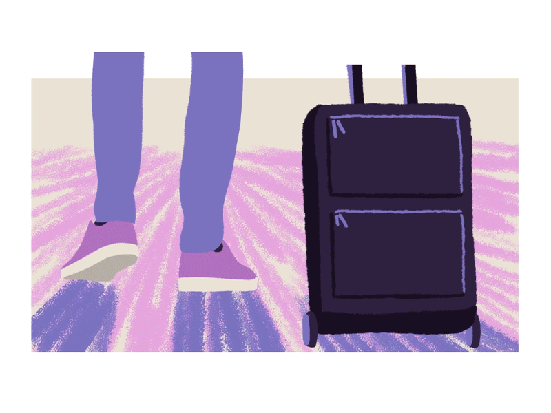 Walking through airport 2d animation 3d animation aftereffects airport blender blender3d design handmade illustration suitcase walking