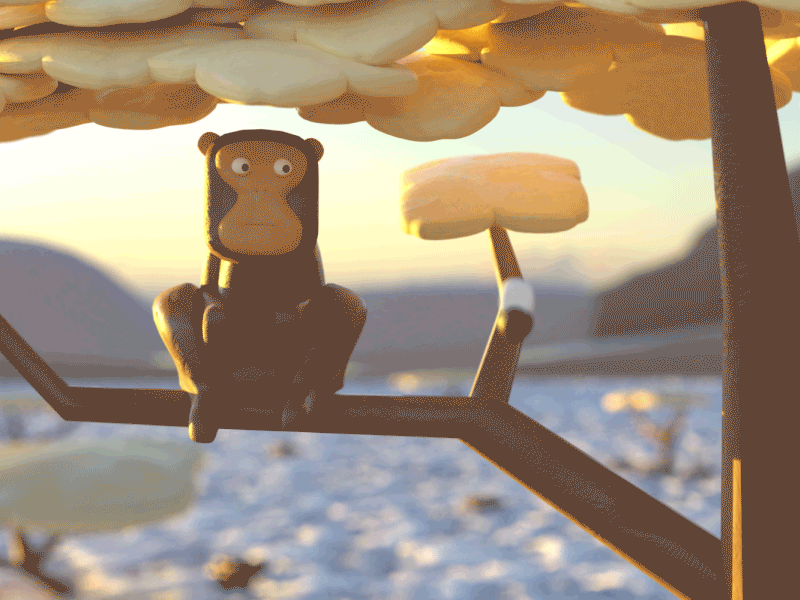 Monkey and fly 3d animation blender blender3d design fly monkey