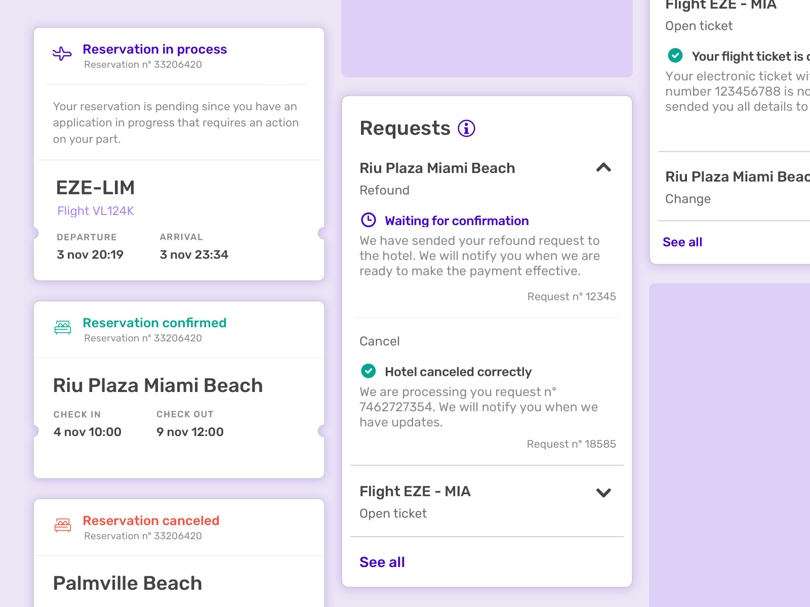 trip booking status