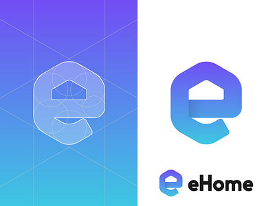 ehome Grid branding e home e letter e letter logo e logo home home logo letterforms logo design logo grids logomarks monogram