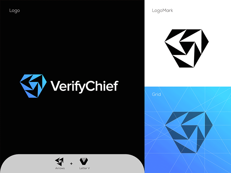 verifychief arrow logo branding gradient logo letterforms logo design logo designs logodesign logos monogram movement rental app tshirtdesign v letter logo v logo