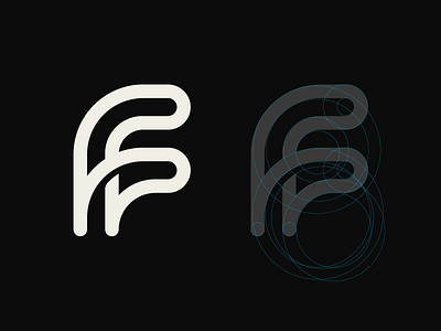 Fanfuel Logo grid abstract logo branding f letter f letter logo f logo ff ff logo letterforms lettermark logomarks monogram negative space symbol