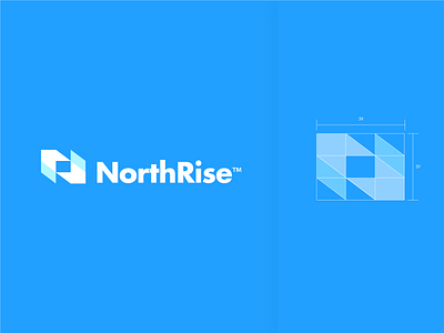 NorthRise abstract logo branding construction grid letterforms logo logo design logo grid logodesign logomarks monogram nr nr logo symbol