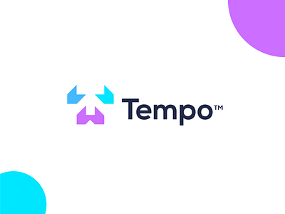 Tempo arrows branding communication connect energy logo logo design logos negative space network simple startup t logo tech company tech logo technology tempo typography