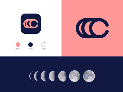 C Moon brand branding c logo c monogram lettering lettermark logo logos mark monogram moon moon logo negative space