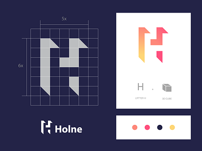 Holne - concept 2 brand branding energy h logo identity lettermark logo logos mark monogram negative space