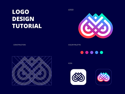 owl Logo Tutorial abstract logo animal logo brand manual branding gradient logo logo design logo design tutorial logomarks logos monogram negative space owl logo owl mark symbol