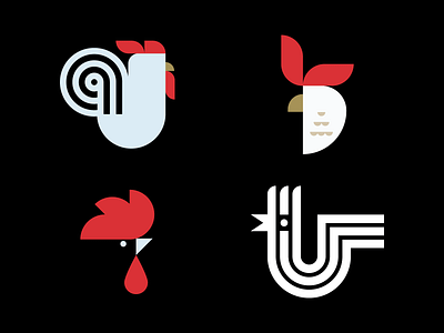 Rooster Logo exploration animal animal logo branding identity logo logomarks logos monogram negative space rooster rooster exploration rooster logo symbol