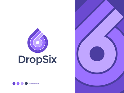 Dropsix 6 logo abstract logo brand branding drop drop logo identity lettermark logo logomarks logos monogram