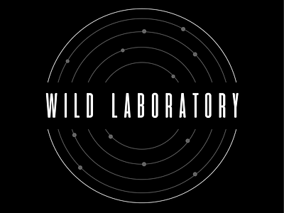 wild lab II atoms badge circles illustration laboratory logo simple wild