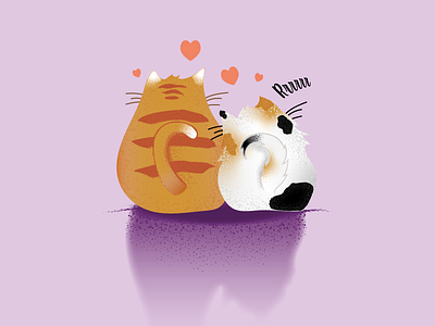 Valentine's day cat digital illustration illustrator nature valentine valentines day vector