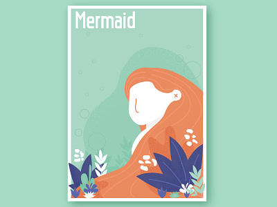 Mermaid poster illustration illustrator mermaid nature poster sea creature vector