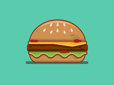 Burger burger flat flat design food illustration illustrator simple vector