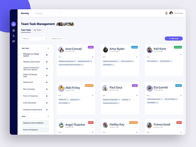 Team Task Management aftereffects card view dashboard data gallery view list product product design task tasks teamwork ui view views